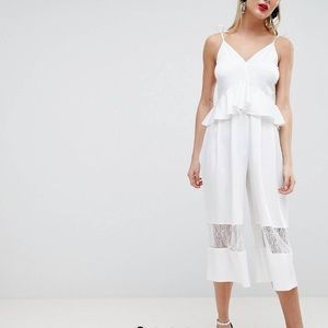 ASOS DESIGN Cami Jumpsuit Peplum Lace Insert